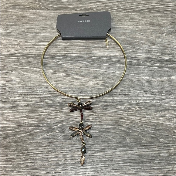 NWT Express Gold and Black Dragonfly Choker - Picture 1 of 4
